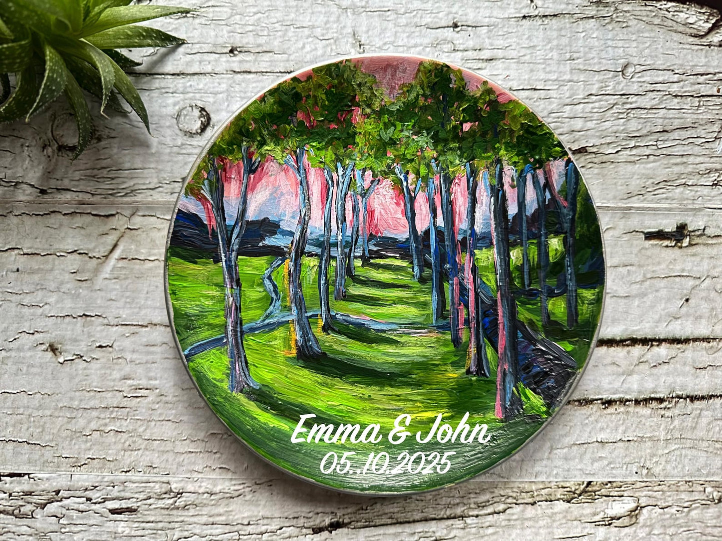 Hand Painted Custom Ring Dish, Engagement Gift for Couple