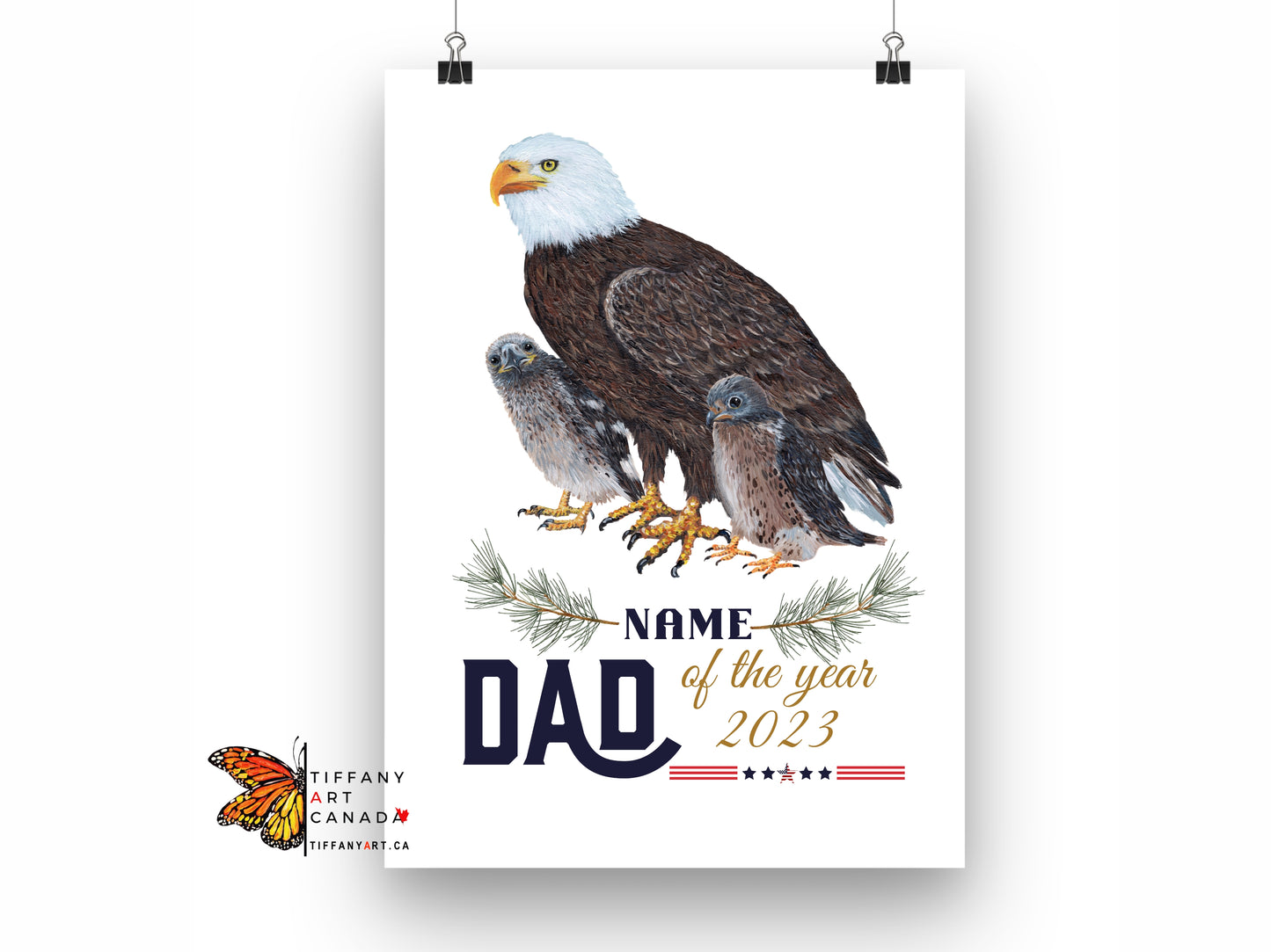 Personalized Eagle "Dad of the Year" Print