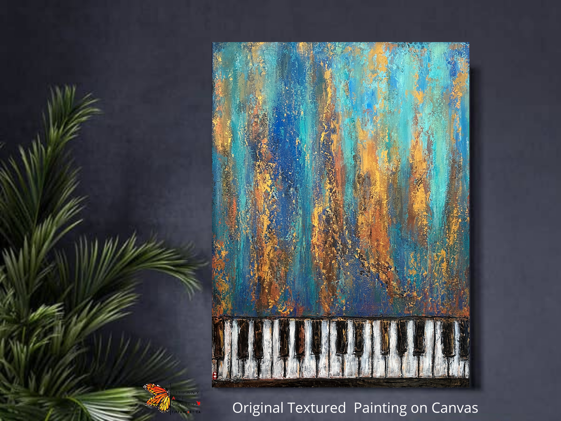Original Heavy Texture Piano Keys painting TiffanyArtCanada