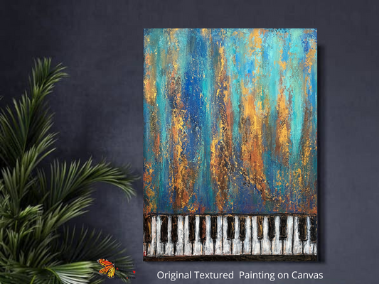 Original Heavy Texture Piano Keys painting