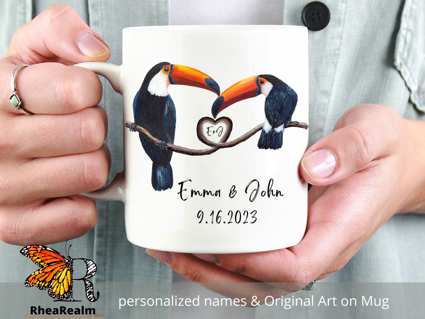 Personalized Toucan Couple Mug