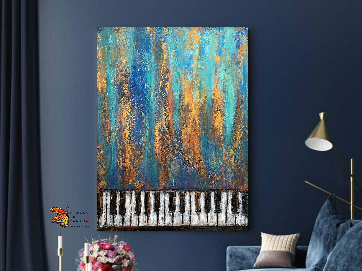 Original Heavy Texture Piano Keys painting