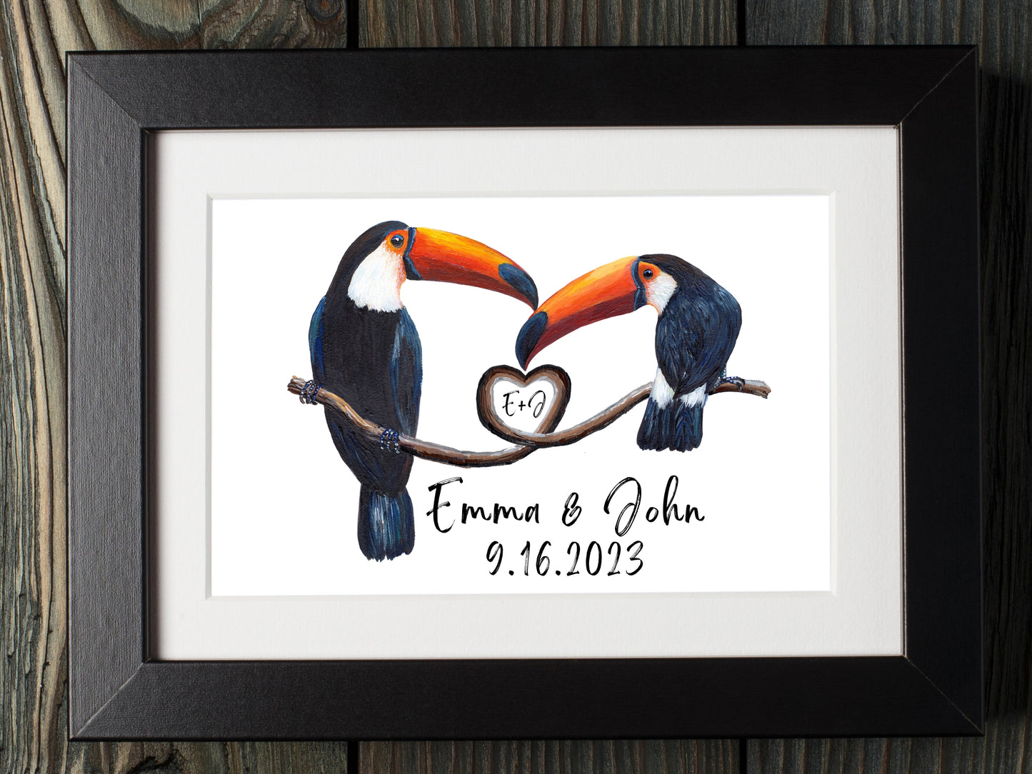 Personalized Toucan Couple Print