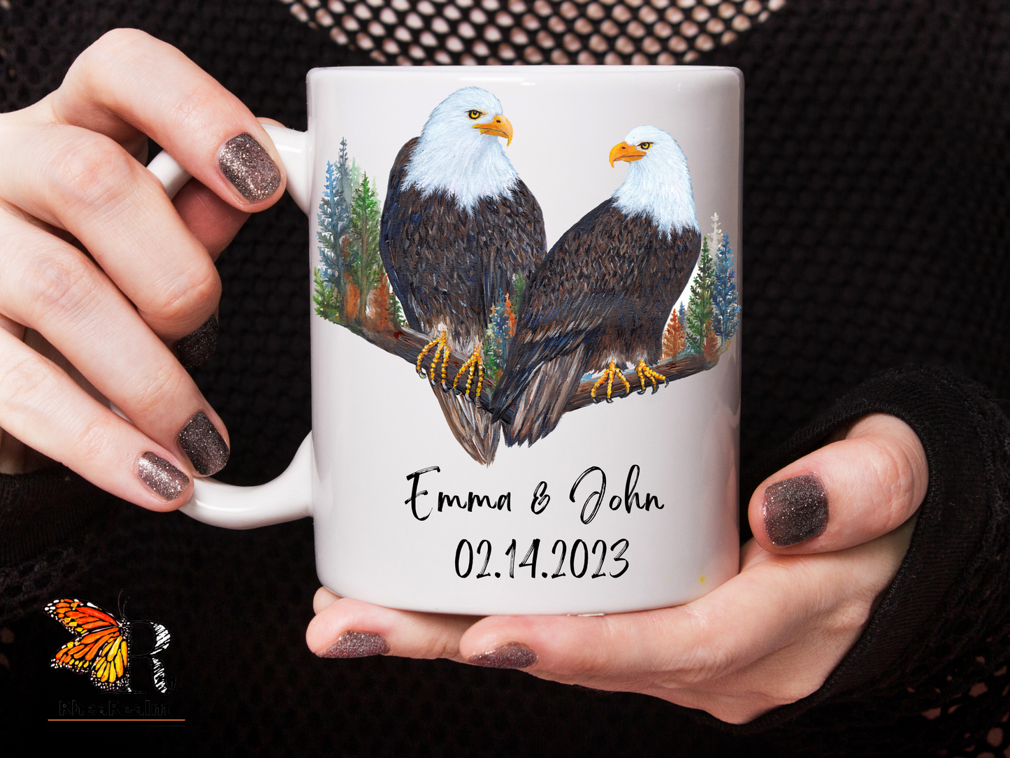 Personalized Bald Eagle Couple Mug