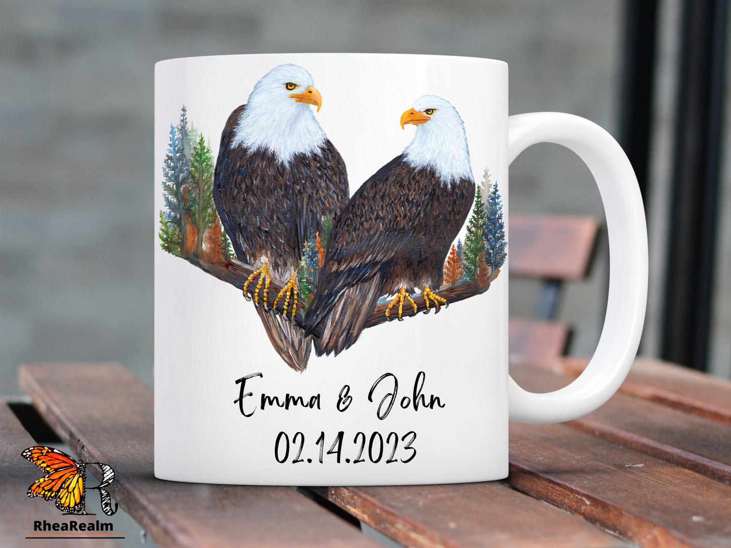 Personalized Bald Eagle Couple Mug