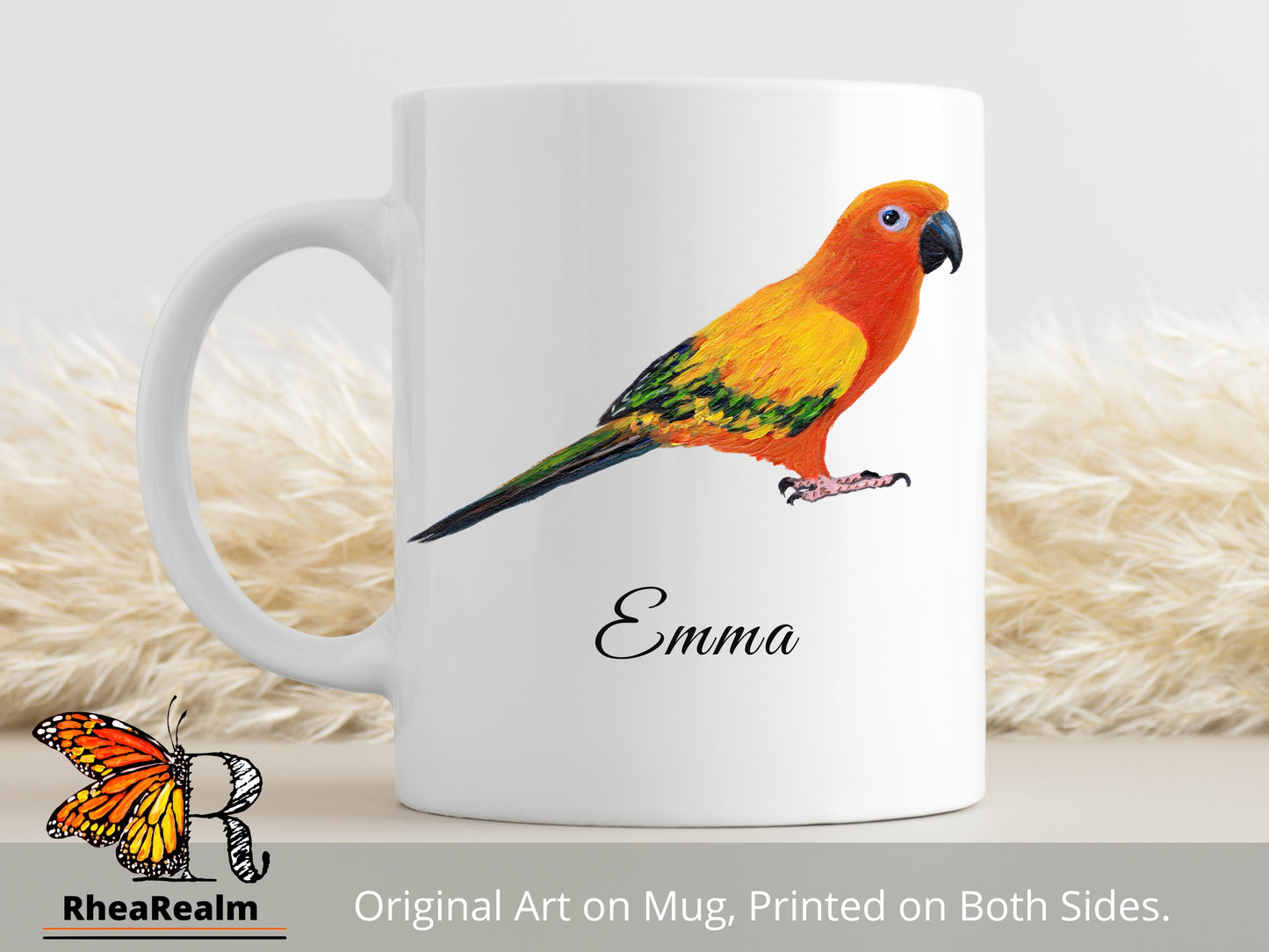 Personalized Sun Conure Couple Mug