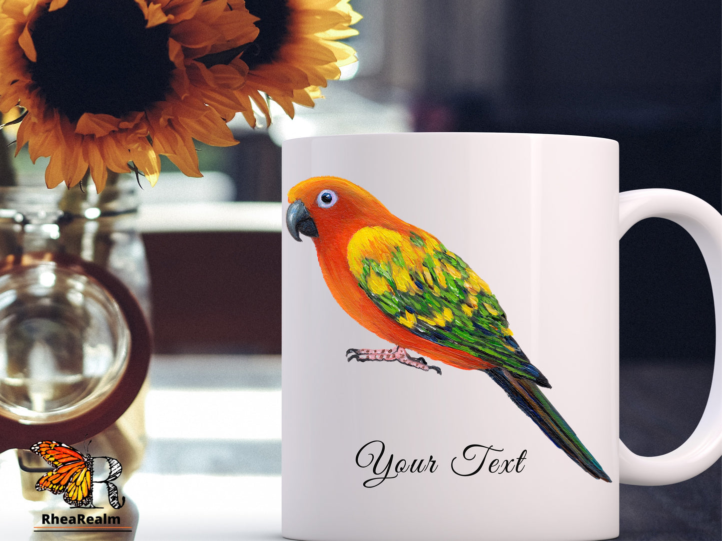 Personalized Sun Conure Couple Mug