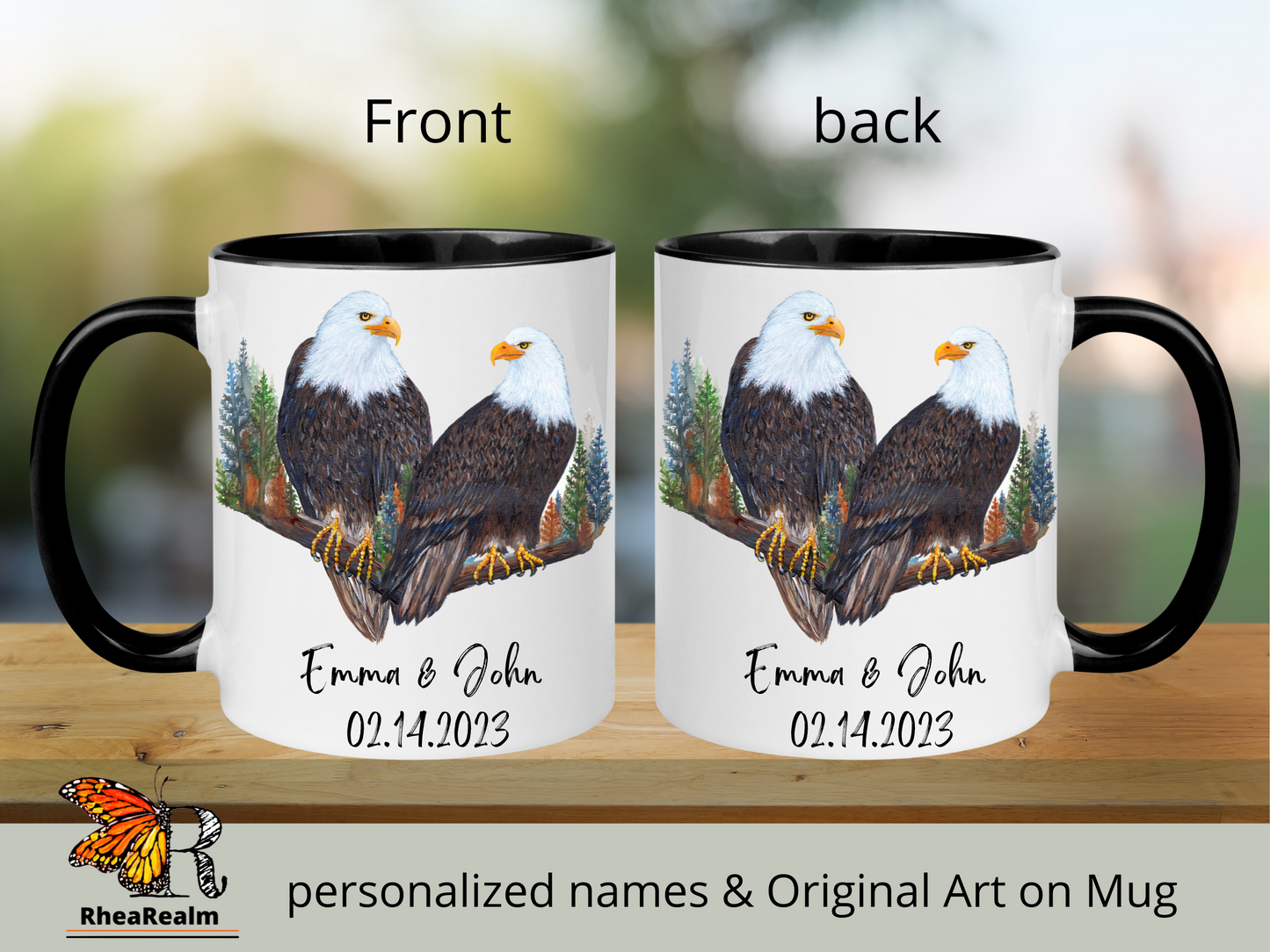 Personalized Bald Eagle Couple Mug