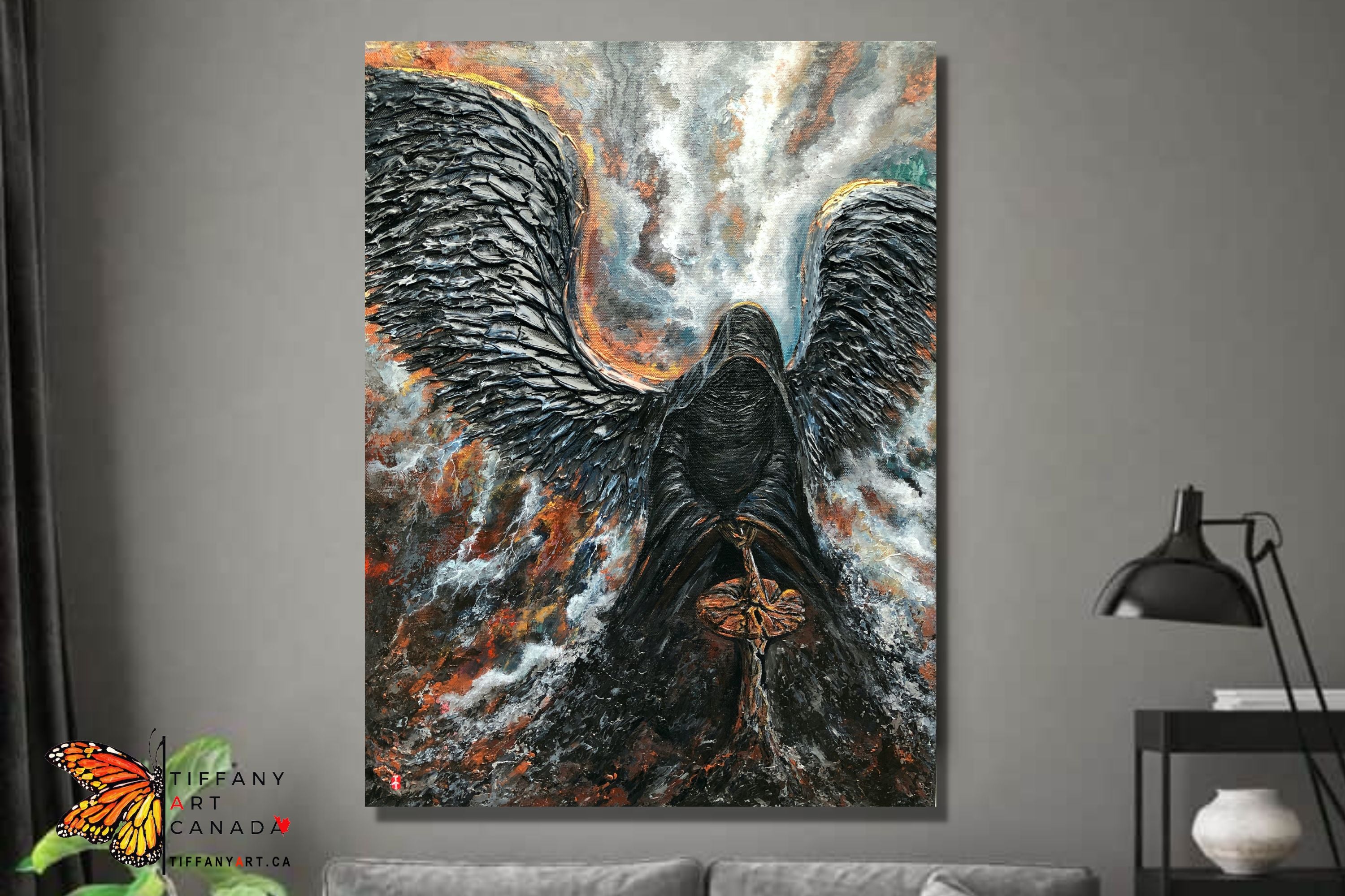 Angel of death painting TiffanyArtCanada