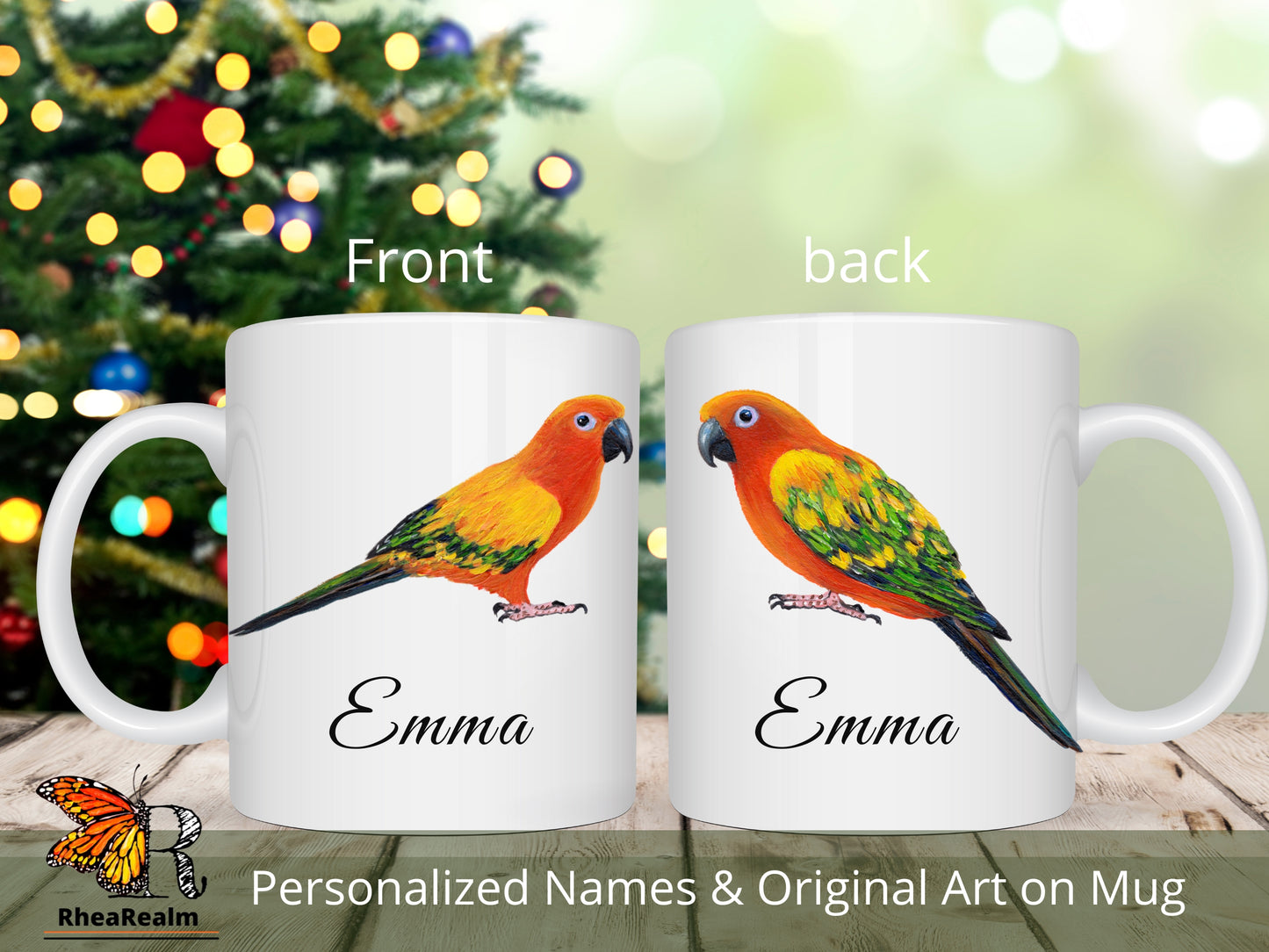 Personalized Sun Conure Couple Mug