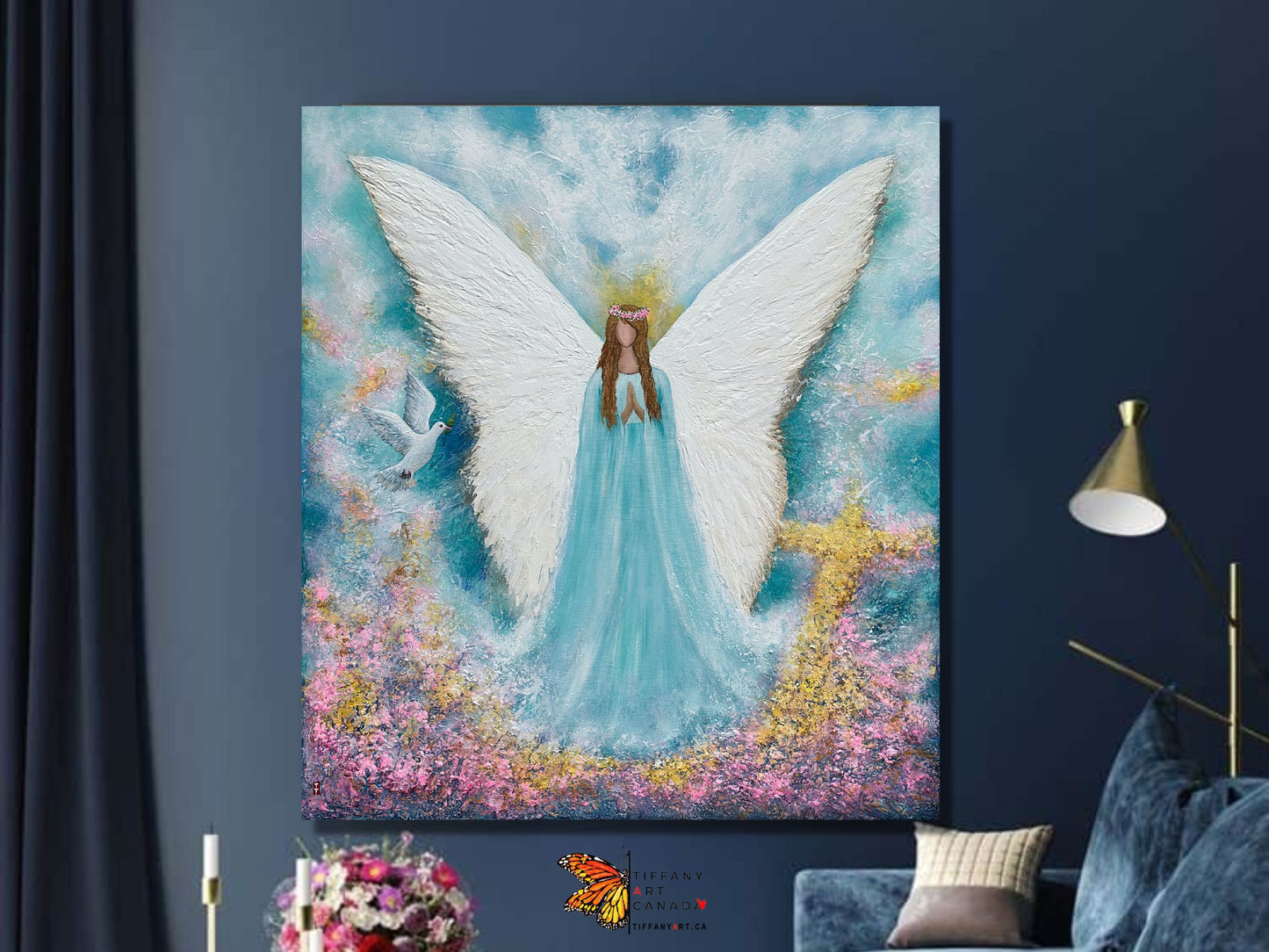 Heavenly Vibes - Angel Painting on Canvas