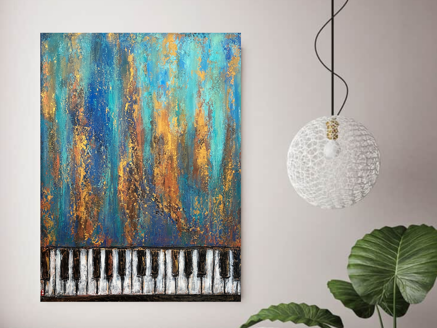 Original Heavy Texture Piano Keys painting