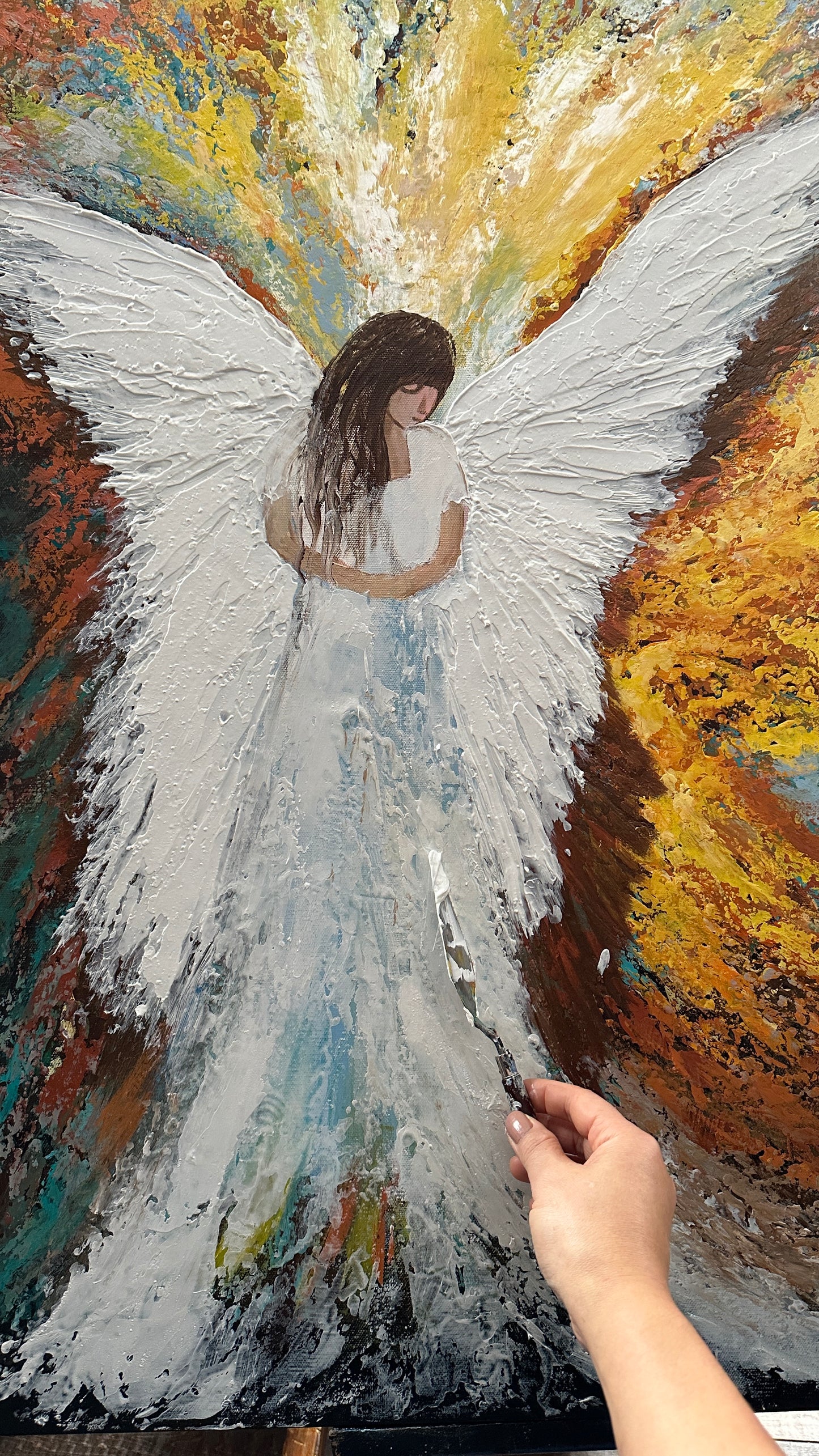 Original Angel Beside You Painting