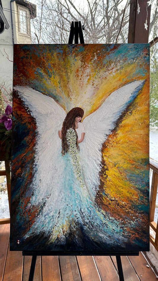 Original Angel Beside You Painting