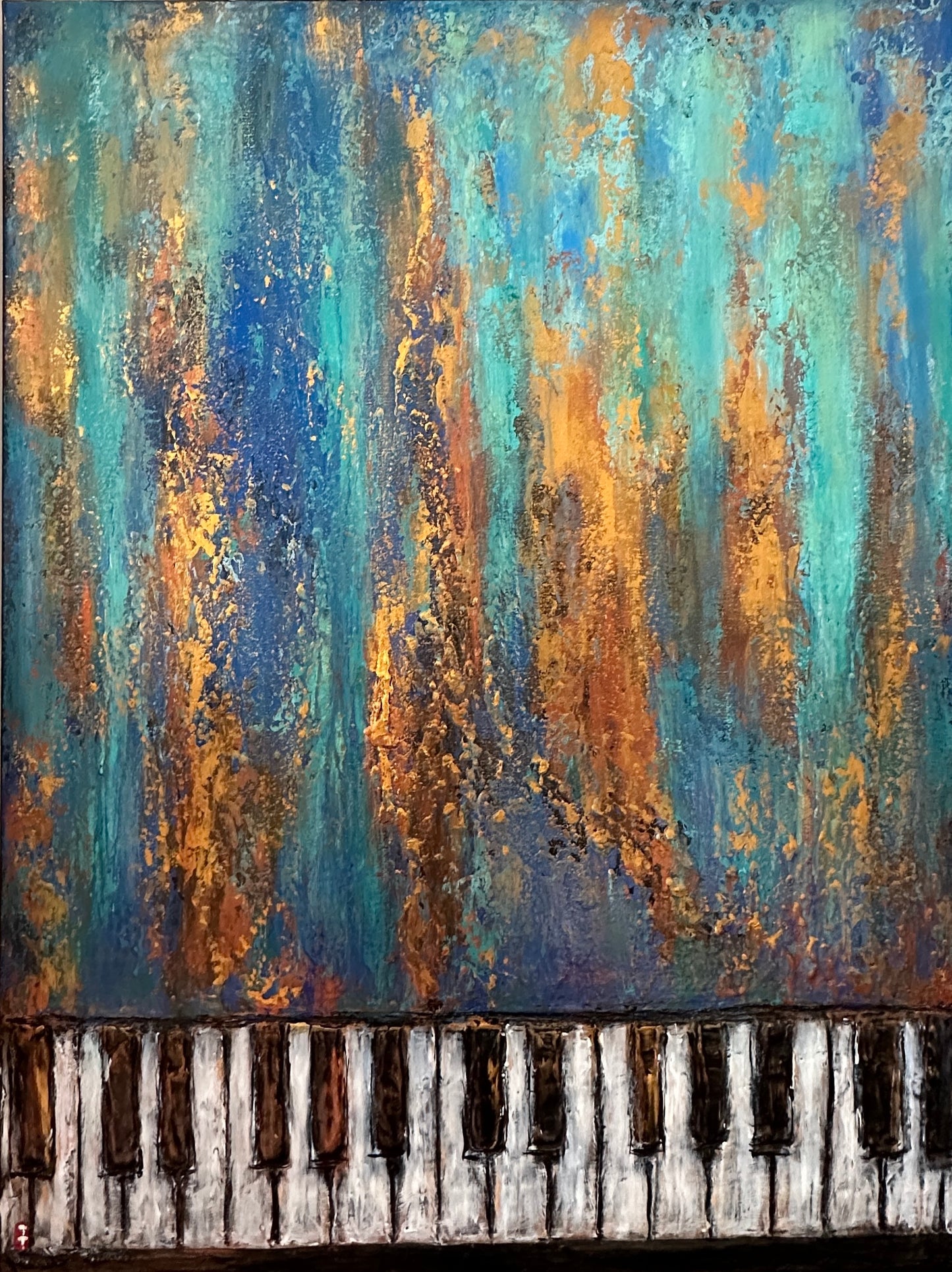 Original Heavy Texture Piano Keys painting