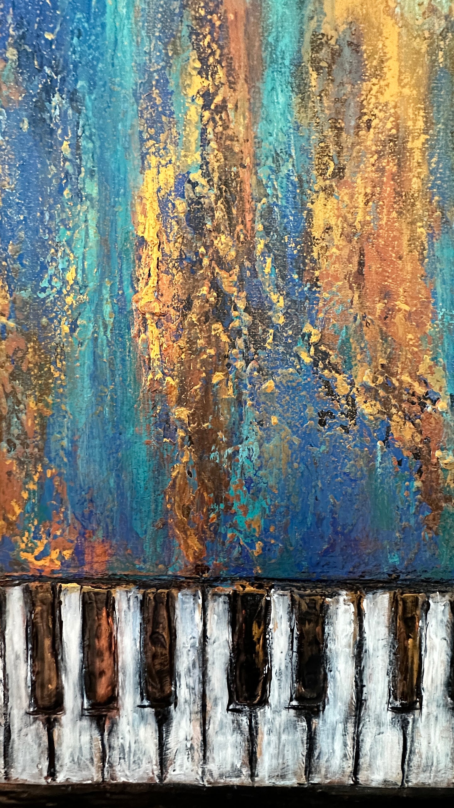 Original Heavy Texture Piano Keys painting