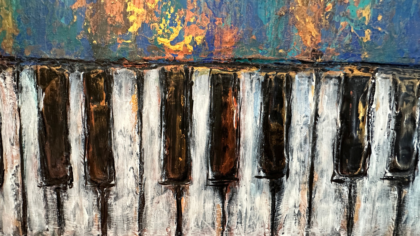 Original Heavy Texture Piano Keys painting