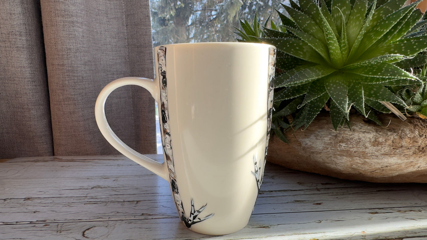 Hand Painted Woodpecker Mug