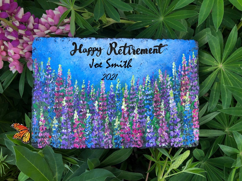 Hand Painted Bluebonnets Garden Block