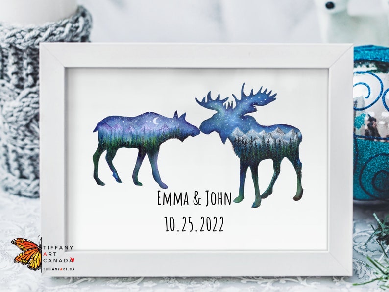 Moose Couple Print