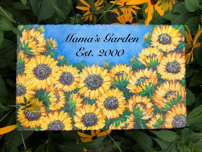 Hand Painted Bluebonnets Garden Block