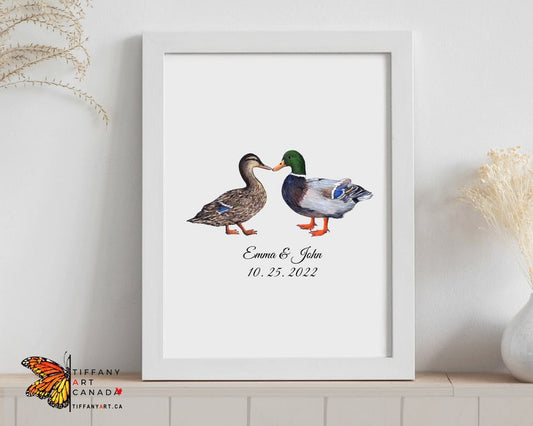 Mallard Duck Gift For Couple Print