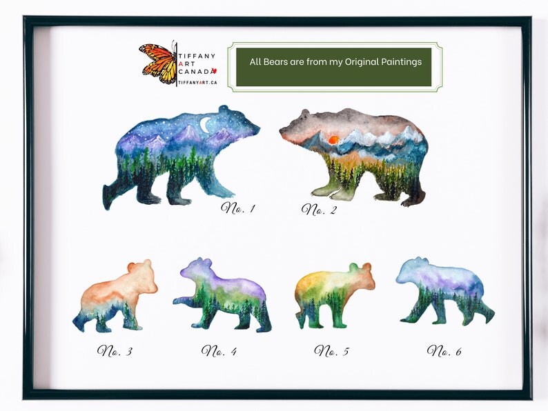 Personalized Bear Family Print with Custom Names