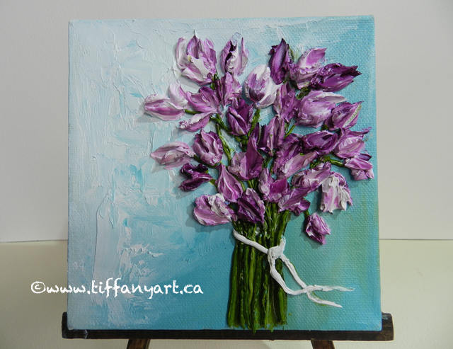 Tulip oil painting, Small painting on canvas, oil impasto Floral Painting, impasto painting, original Floral Painting, Floral painting