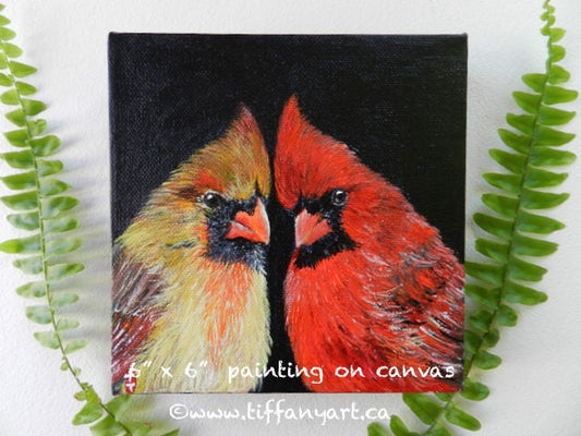Cardinal Original Painting, Remembrance gift, Sympathy gift, In loving memory gift, Memorial gift, Cardinal decor, Cardinal art,  Cardinal
