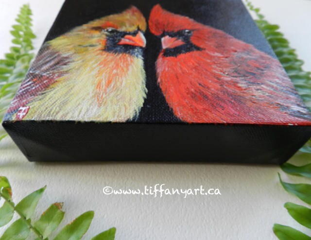 Cardinal Original Painting, Remembrance gift, Sympathy gift, In loving memory gift, Memorial gift, Cardinal decor, Cardinal art,  Cardinal