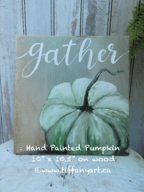 Gather sign, Gather wood sign, wooden gather sign, Farmhouse sign, Fall decor, Thanksgiving decor, Autumn decor, pumpkin wall art, pumpkin