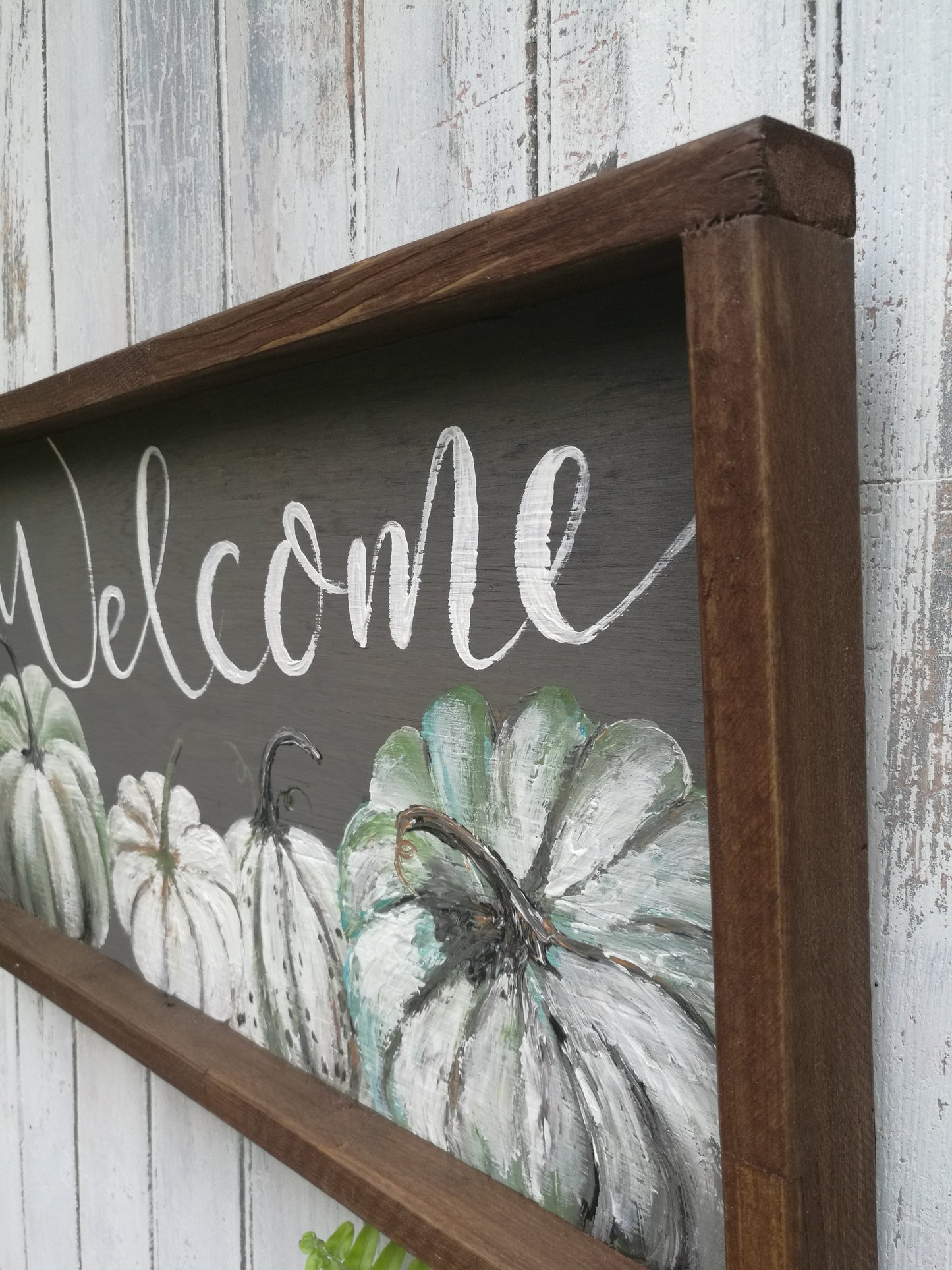 Welcome sign, welcome wood sign, wooden welcome sign, Farmhouse sign, Fall decor, Thanksgiving decor, Autumn decor, pumpkin art,pumpkin sign