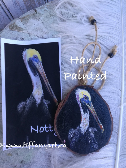 Custom pet ornament, Hand Painted Pet Ornament, bird Ornament, Pet Ornaments, Pet memorial,  Custom bird portrait, pelican ornament, pelican