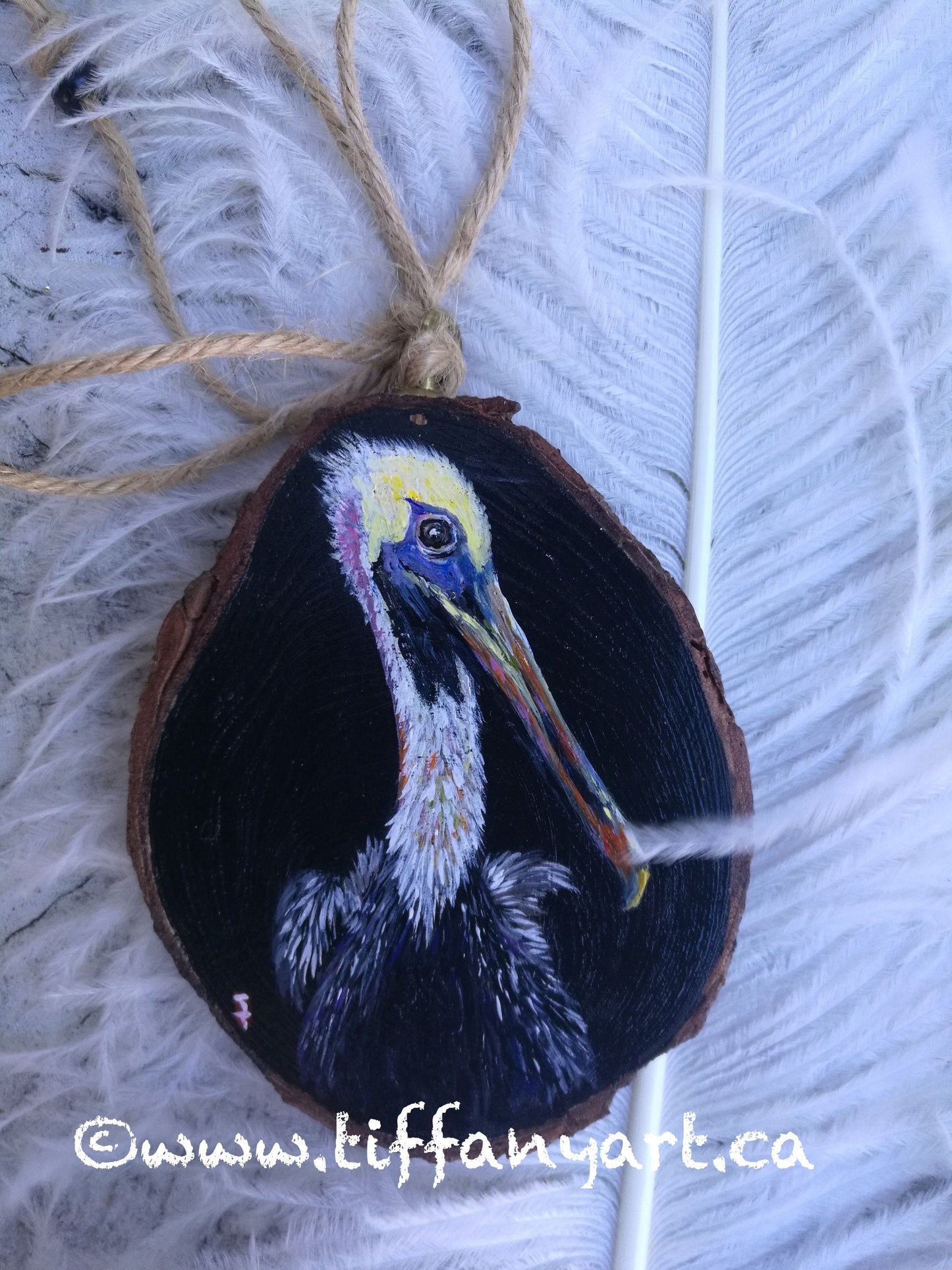 Custom pet ornament, Hand Painted Pet Ornament, bird Ornament, Pet Ornaments, Pet memorial,  Custom bird portrait, pelican ornament, pelican