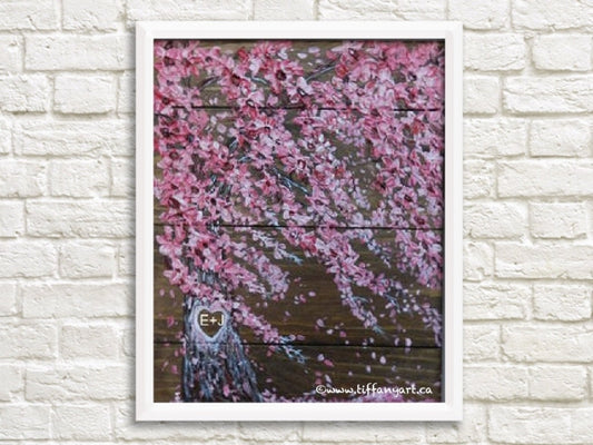 Custom Cherry Blossoms Painting For Couple