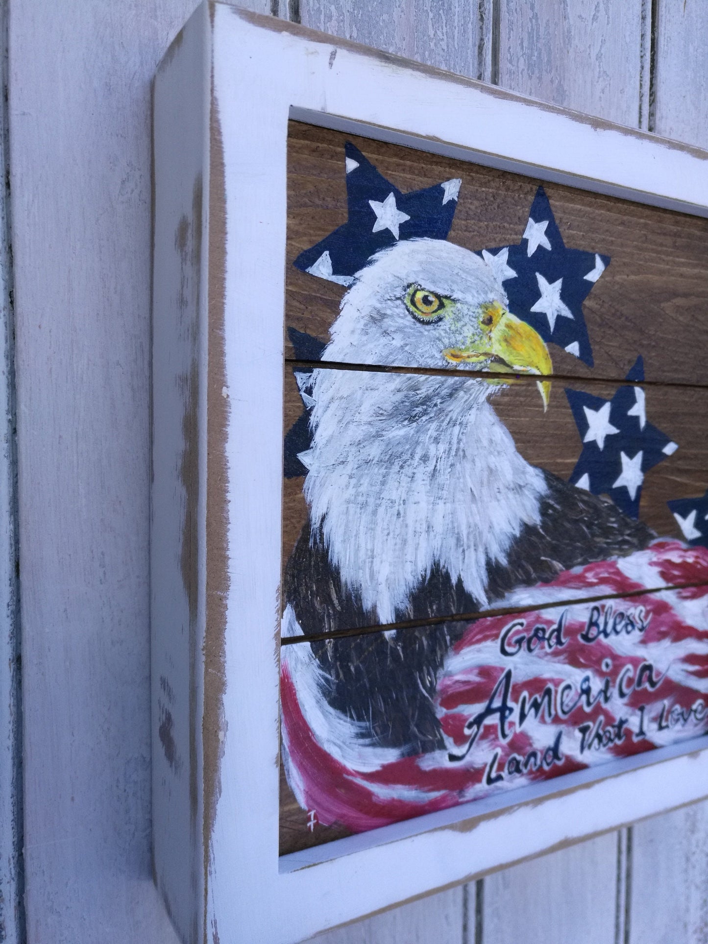 God Bless America, Bald Eagle Decor, American Flag Decor, Bald Eagle Sign, God Bless America, Patriotic decor, America sign, USA wall art