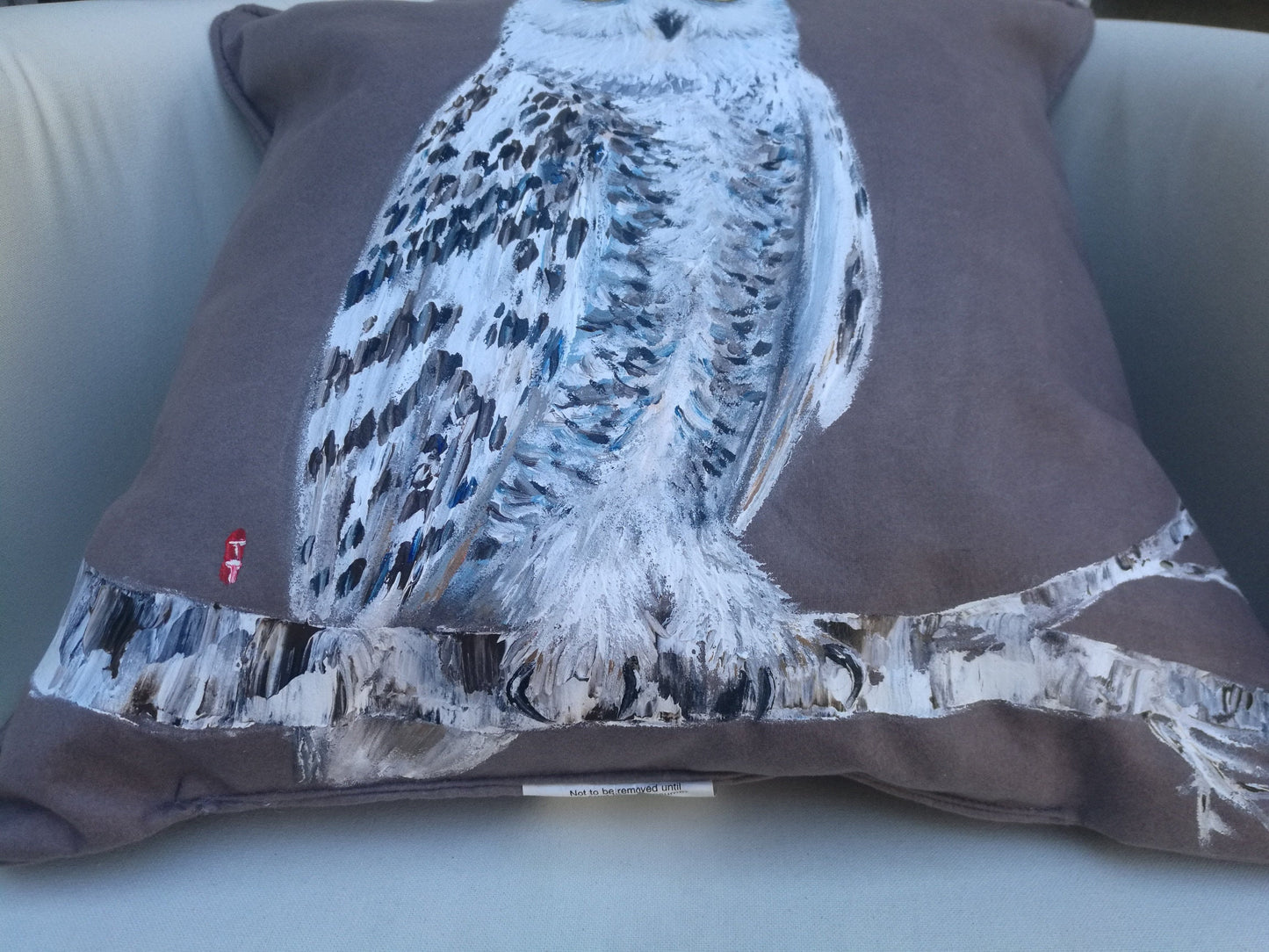 Owl Pillow, Hand painted pillow, Owl painting, Owl decor, Owl gifts, Snowy Owl painting, Owl art, Owl decoration, Owl lover gift, Snowy owl