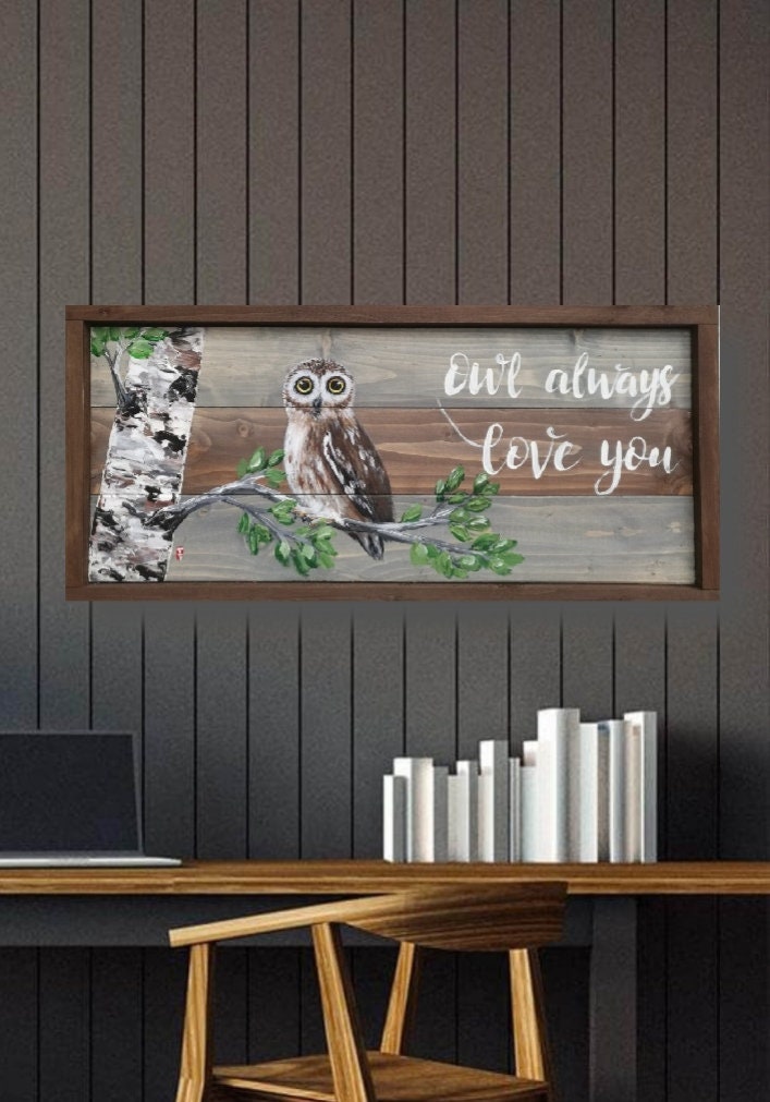 Owl gifts, Owl decor, Owl always love you, Owl painting, Owl art, Owl decal, Owl decoration, Owl wall art, Owl wall decal, Owl wall decor