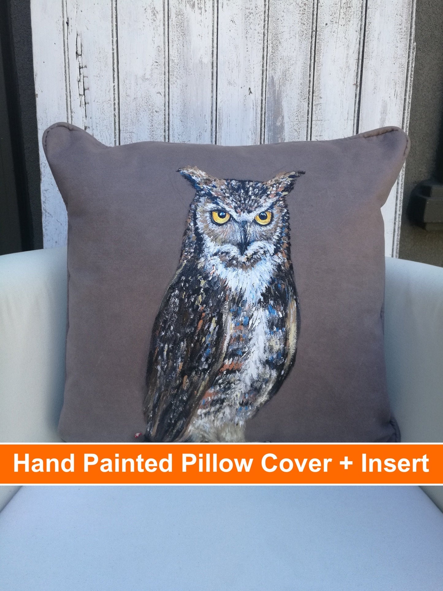 Owl pillow | Owl gifts | Owl painting | Owl lover gift | Wildlife cushion | Owl decor | Hand painted pillow | hand painted cushion | Owl art