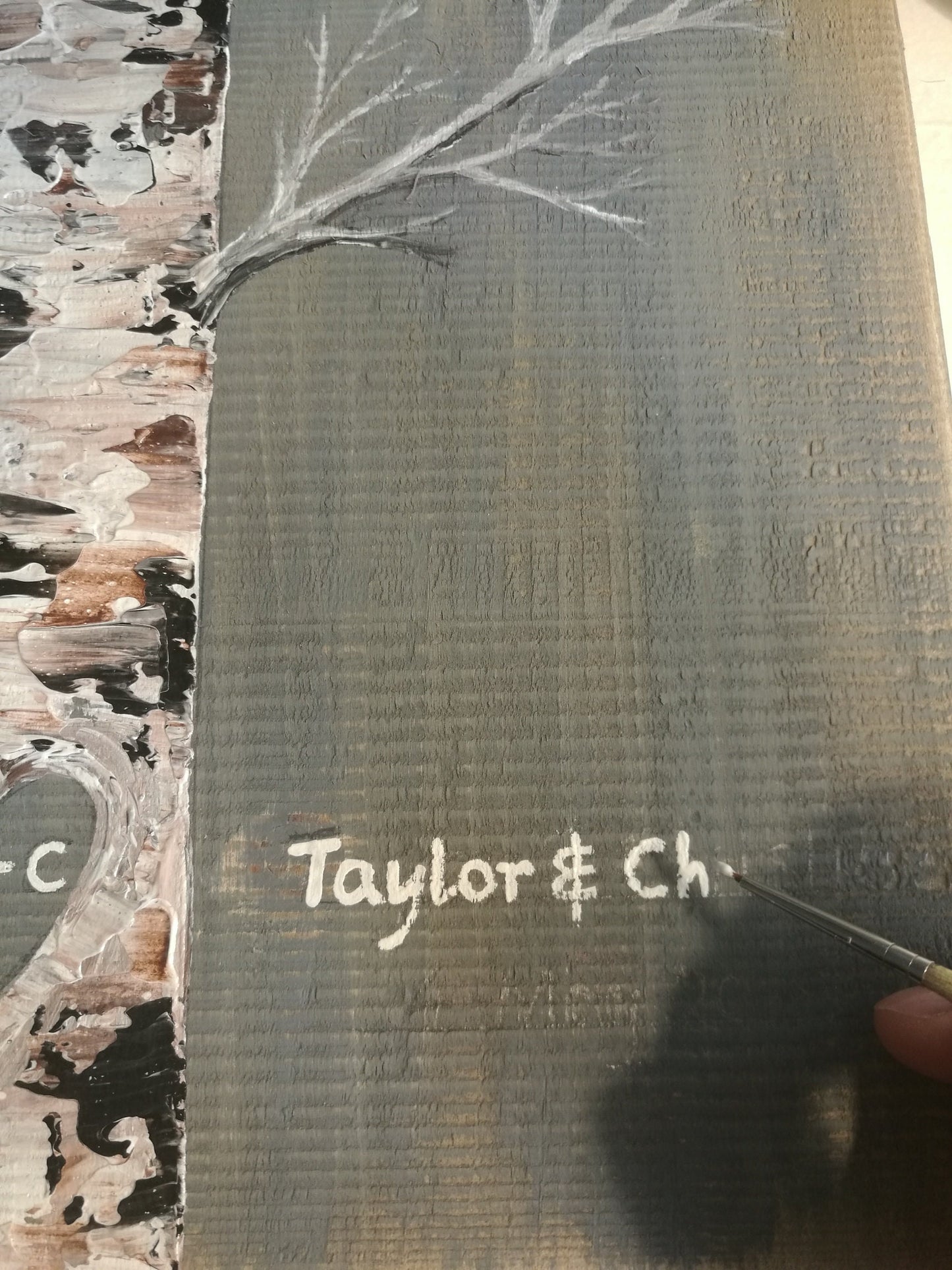 Personalized Birch Tree Painting | Wedding Gift For Couple