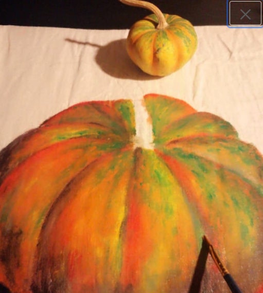 Hand Painted Pumpkin Pillow (Cover Only)