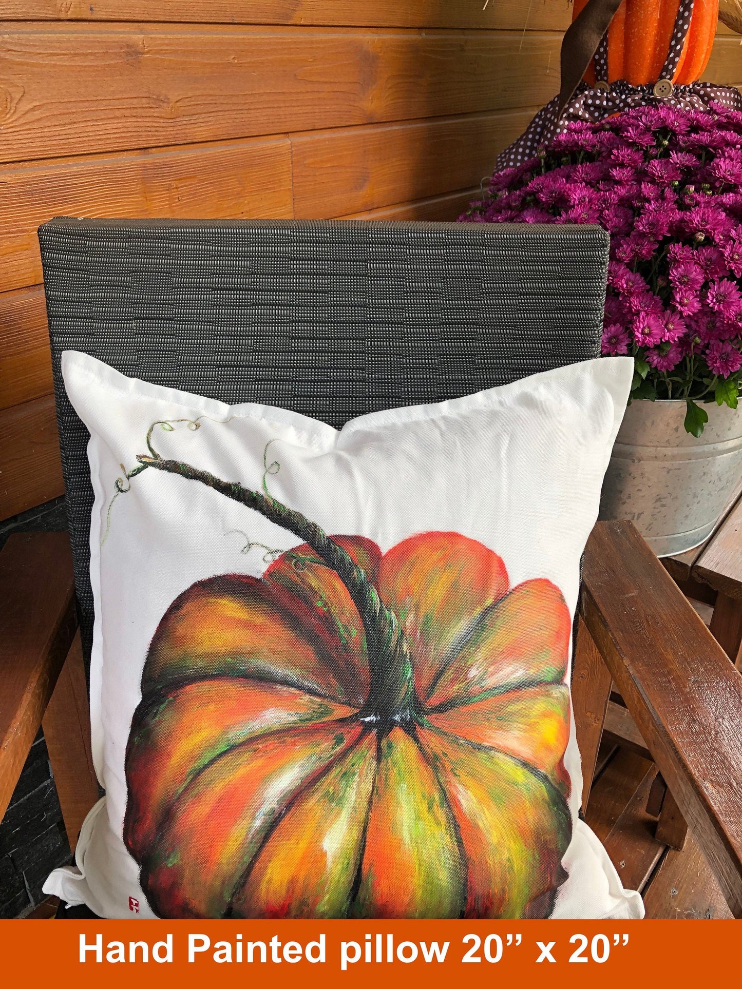 Hand Painted Pumpkin Pillow (Cover Only)