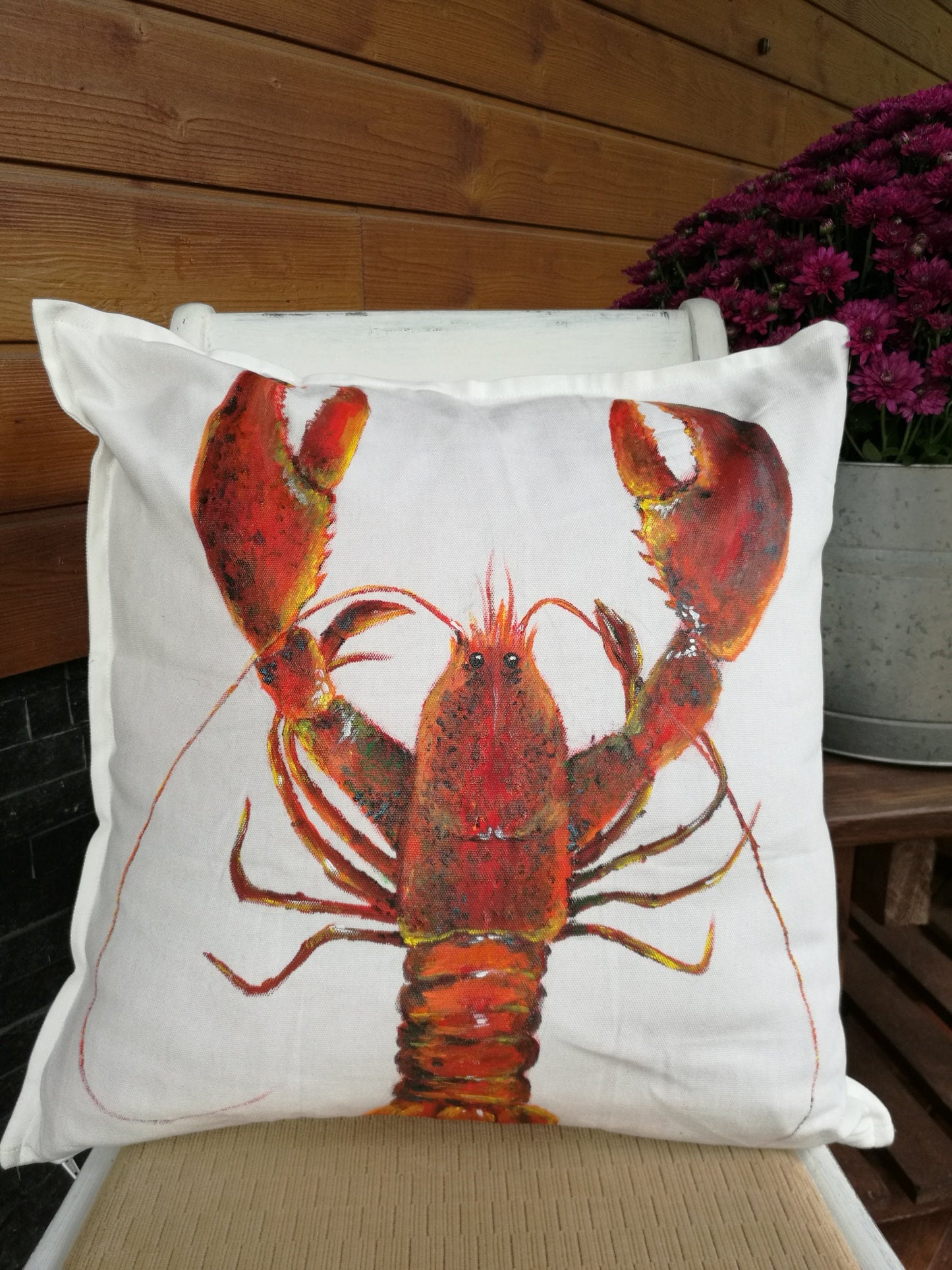 Hand Painted Lobster Pillow, You Are My Lobster, Wedding gift for couple, Beach Wedding gift, Personalized Wedding Gift, Lobster painting