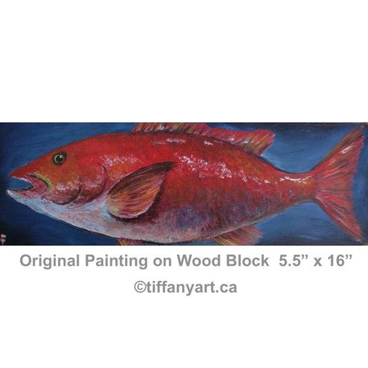 Fish painting, Red Snapper painting, Fishing Gifts for Men, Fishing gifts, Saltwater Fish art, Fish Decor, Fish Wall Art, Red Snapper Art