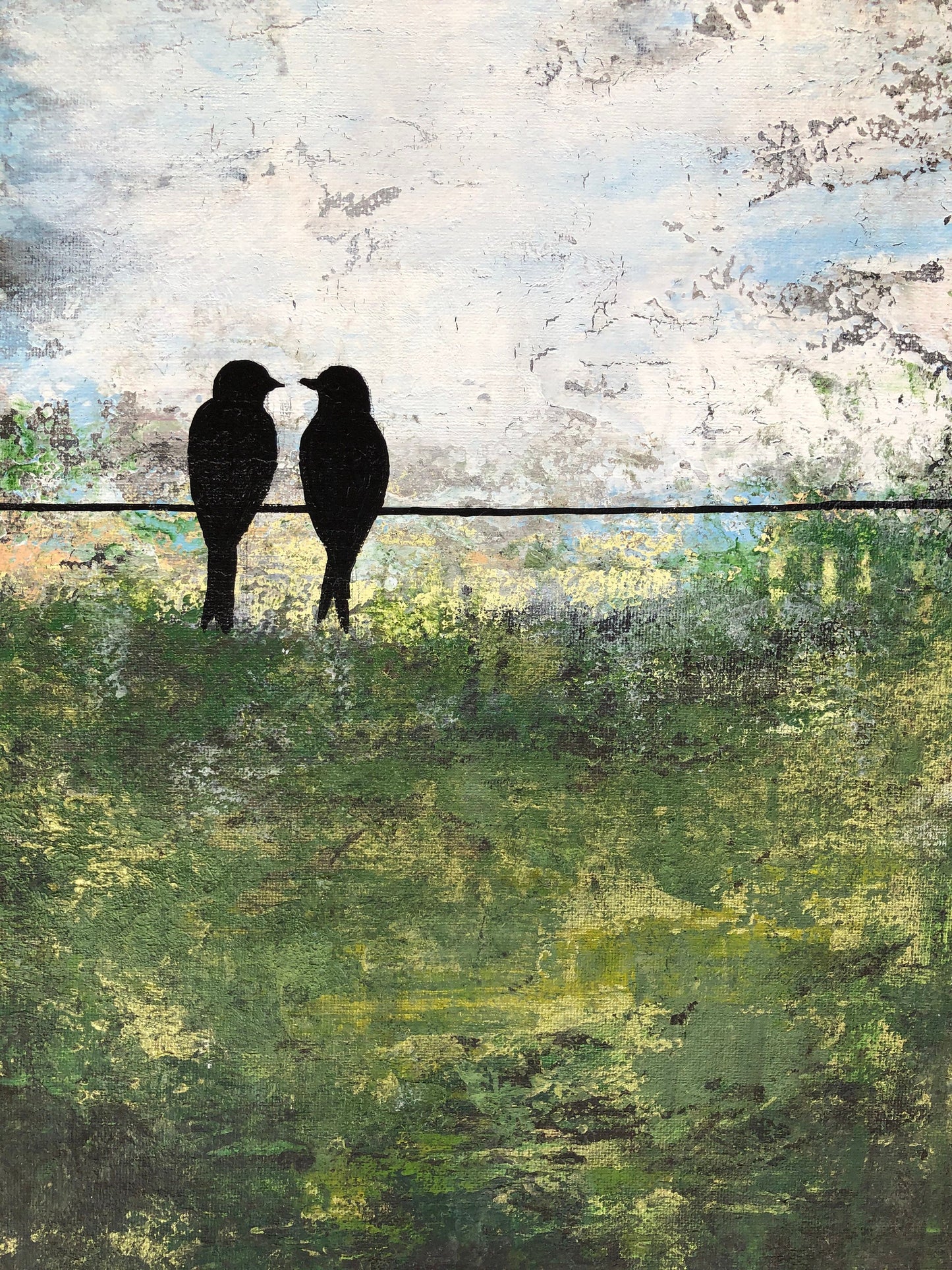 Love birds Painting, Wedding gift