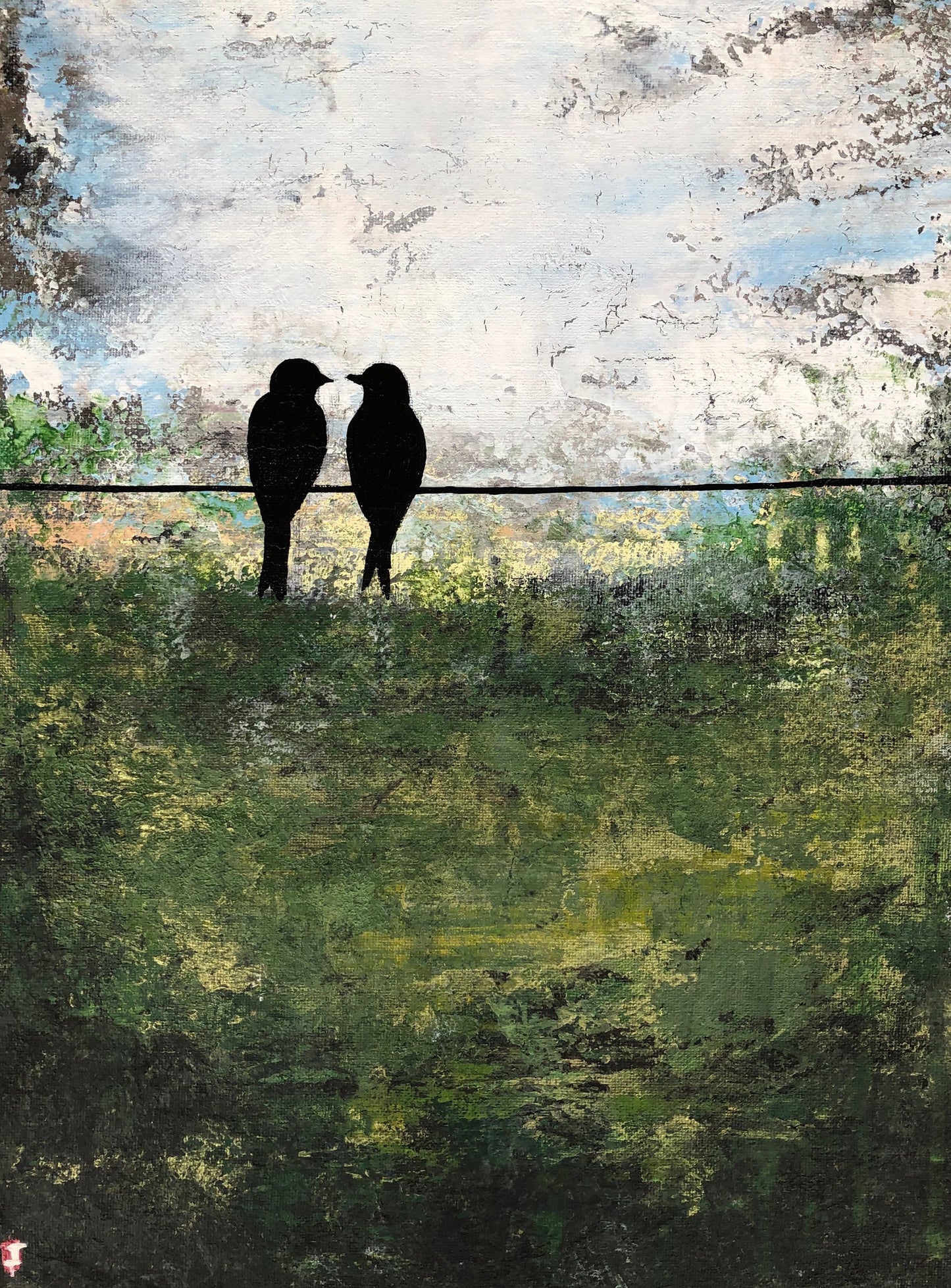 Love birds Painting, Wedding gift