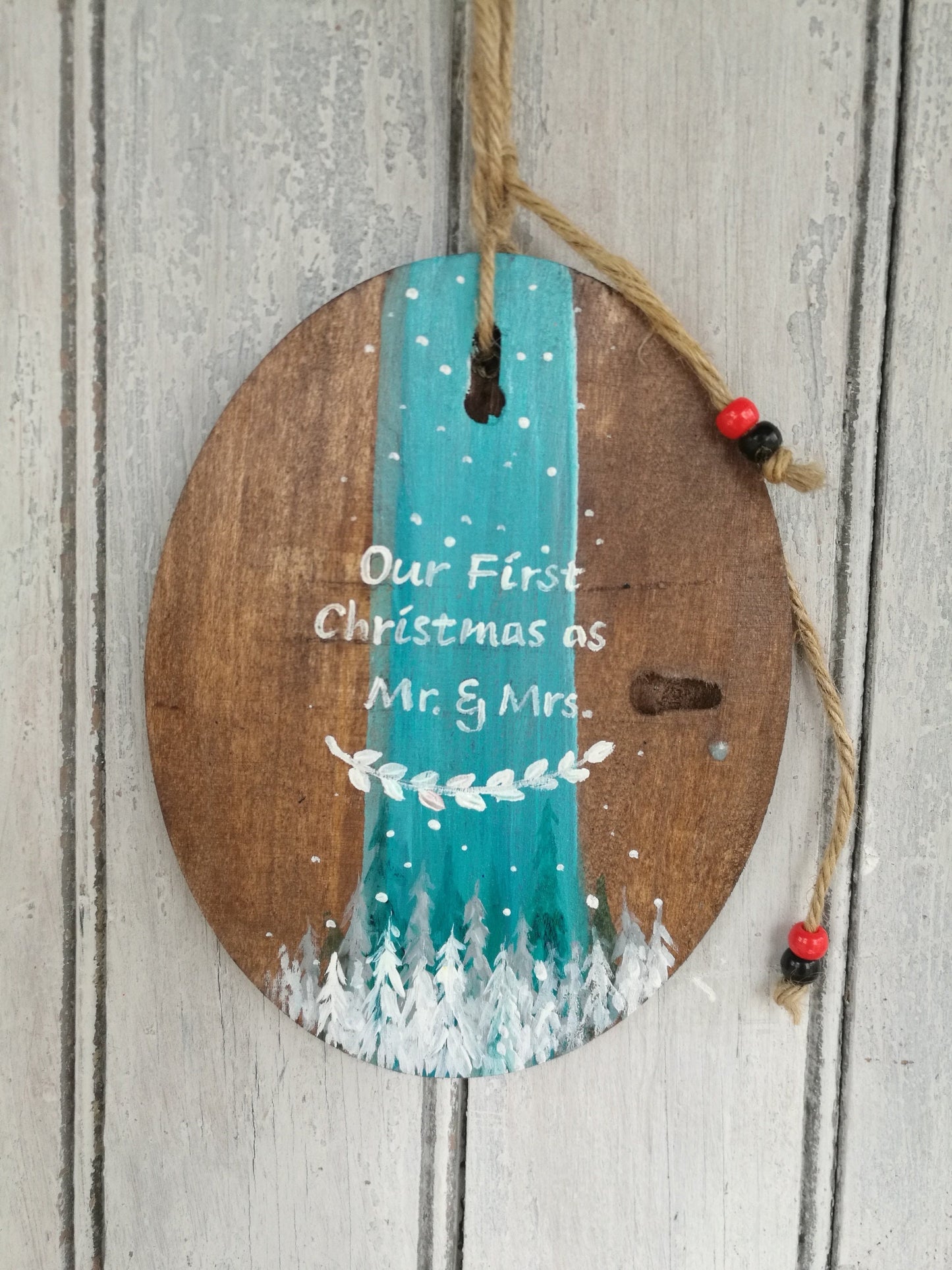 Our First Christmas as Mr. & Mrs. Wood Ornament