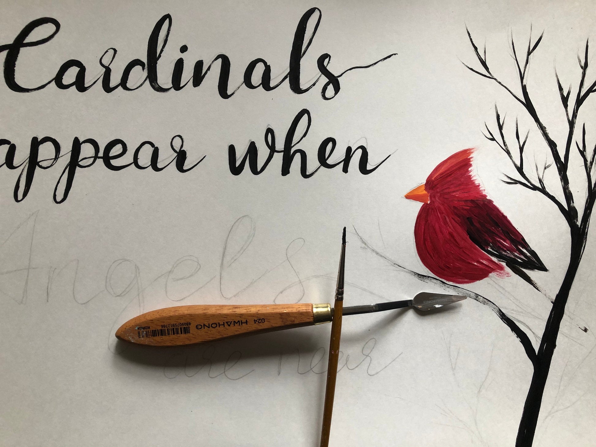 Cardinals Appear When Angels Are Near, Sympathy Painting