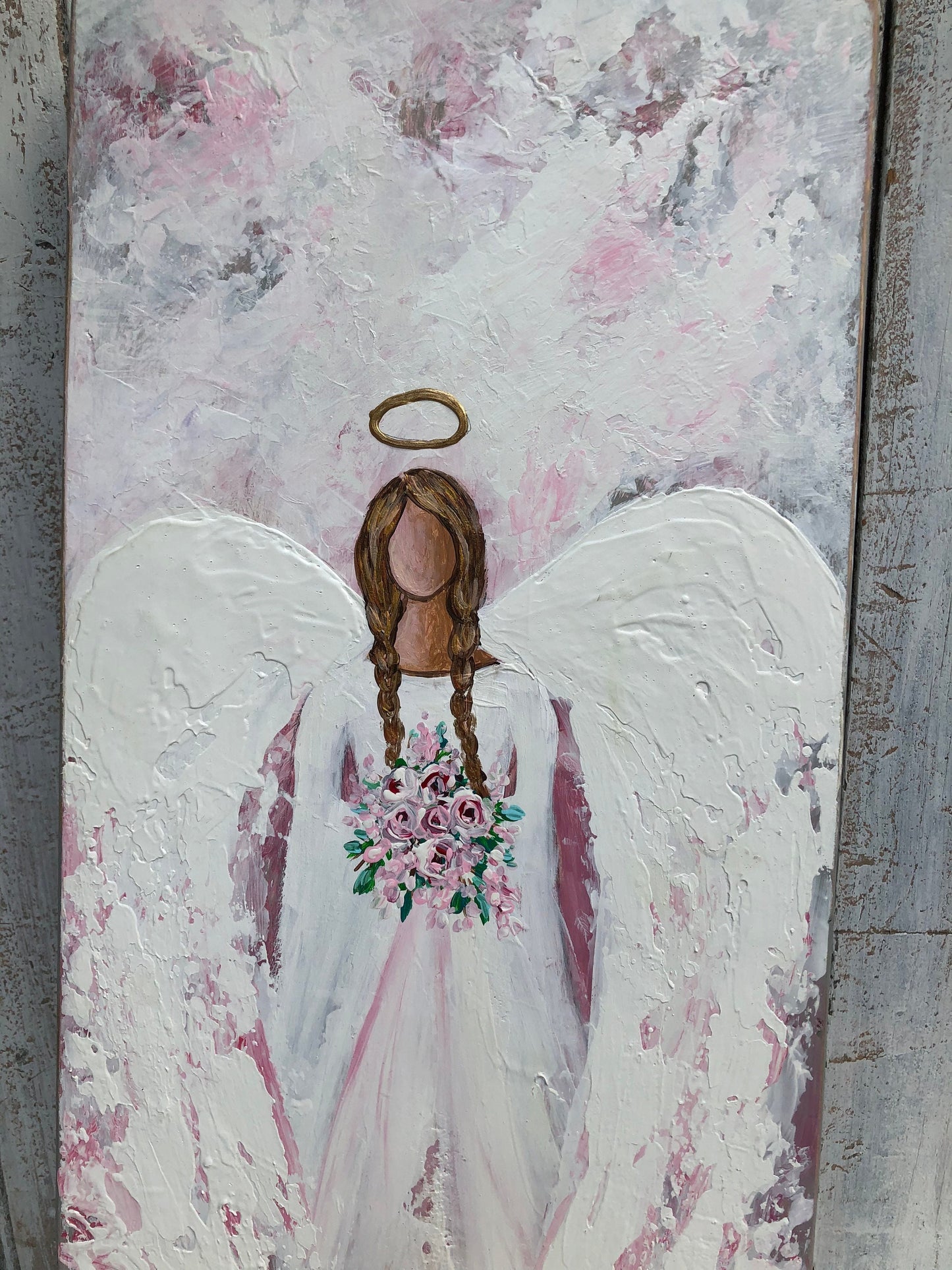 Angel painting on wood