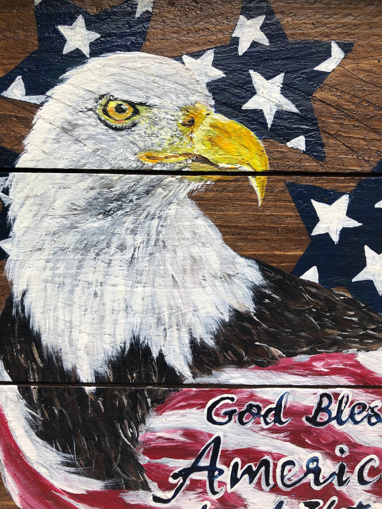 God Bless America, Bald Eagle Decor, American Flag Decor, Bald Eagle Sign, God Bless America, Patriotic decor, America sign, USA wall art